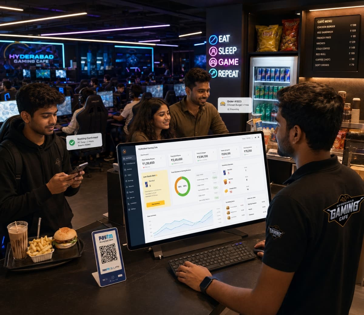 Gaming Cafe Adds Food Revenue Without a POS System